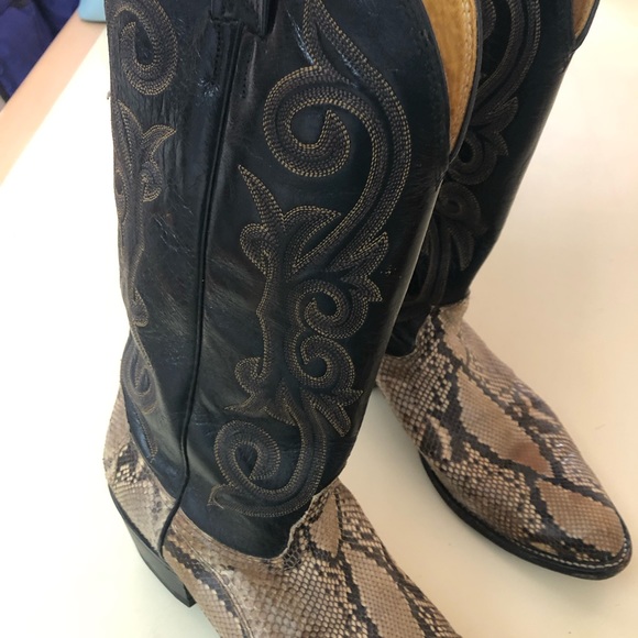 Mens Boots natural python snake leather boots 8 1/2 - Picture 9 of 13